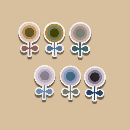 Retro Boho Flower Vinyl Sticker Set
