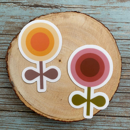 Retro Boho Flower Vinyl Sticker Set