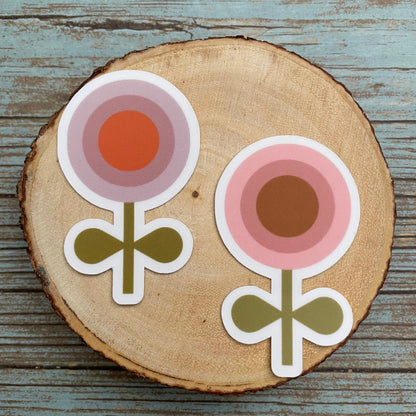 Retro Boho Flower Vinyl Sticker Set