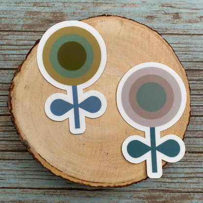 Retro Boho Flower Vinyl Sticker Set