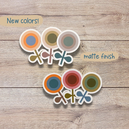 Retro Boho Flower Vinyl Sticker Set