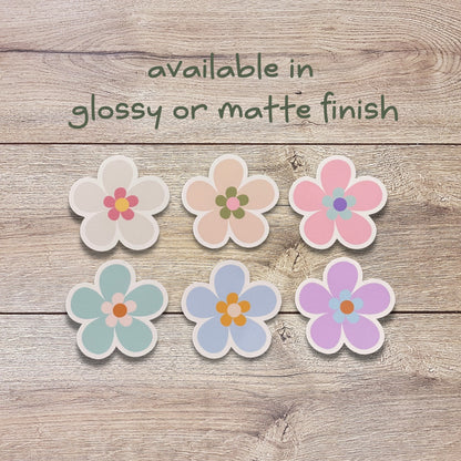 Pastel Flower Vinyl Sticker Set
