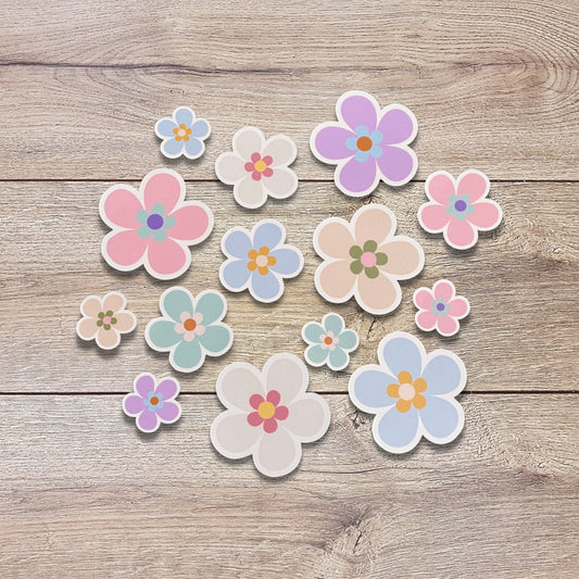 Pastel Flower Vinyl Sticker Set