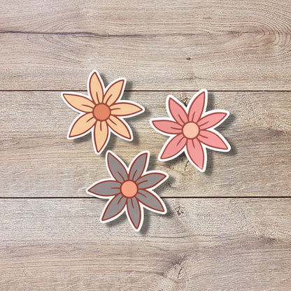 Flower Vinyl Stickers, Set of 3 or 6