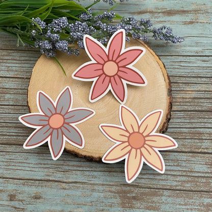 Flower Vinyl Stickers, Set of 3 or 6