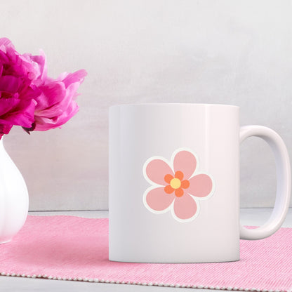 Pink Flowers Vinyl Sticker Set of 6