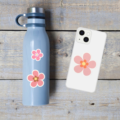 Pink Flowers Vinyl Sticker Set of 6