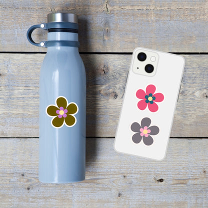 Fall Flowers Vinyl Sticker Set of 6, Flower Pack, 1" 1.5"or 2" Matte or Glossy Finish, Mini Flower Laptop Water Bottle Phone Fall Sticker,