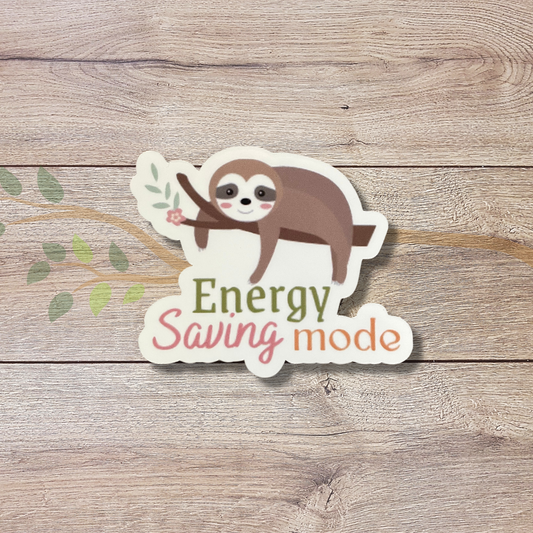 Sloth Energy Saving Mode Vinyl Sticker