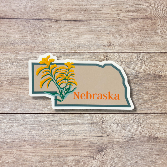 Nebraska State Flower Vinyl Sticker