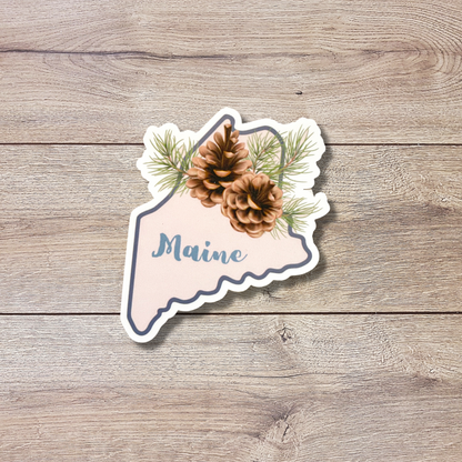 Maine State Flower Vinyl Sticker